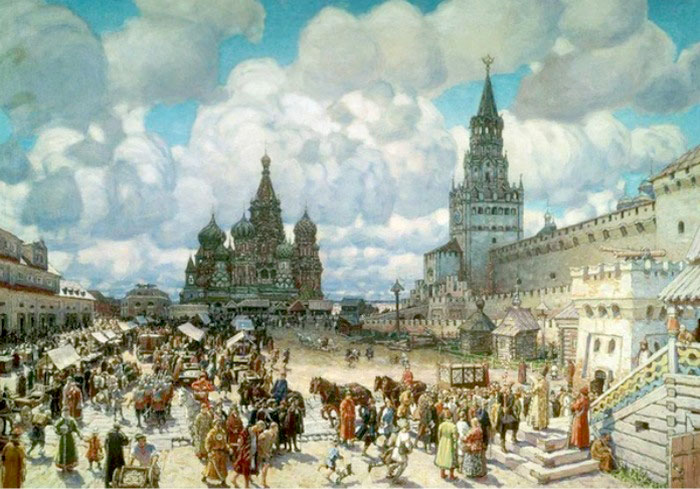 Алевизов ров на Красной площади на картине Васнецова