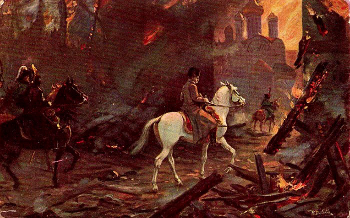 Наполеон в горящем Кремле в 1812 году