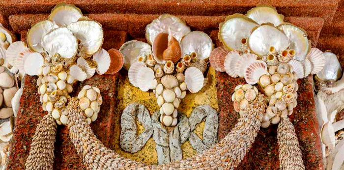 Морские раковины в декоре павильона