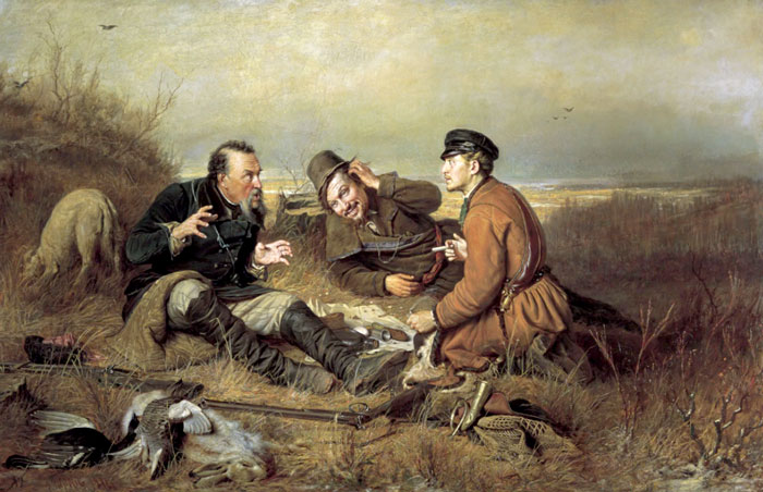 Картина В.Г. Перова "Охотники на привале"
