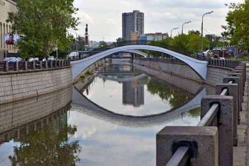 Рубцовско-Дворцовый пешеходный мост на Яузе в Москве