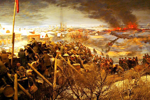 Фрагмент уникальной диорамы, посвященной событиям  1905 года, происходивших на Красной Пресне