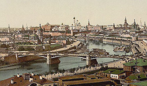 Вид на Большой Устьинский мост в 80-х годах девятнадцатого столетия